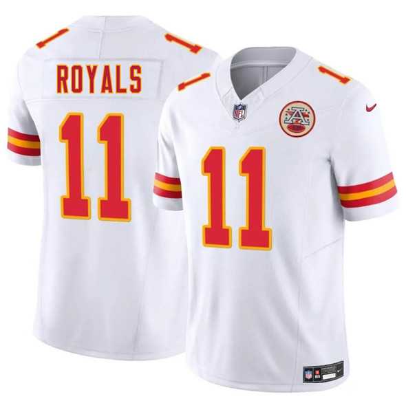 Men & Women & Youth Kansas City Chiefs #11 Jalen Royals White 2025 Draft F.U.S.E. Vapor Untouchable Limited Stitched Jersey,We sell and wholesale Men & Women & Youth Kansas City Chiefs #11 Jalen Royals White 2025 Draft F.U.S.E. Vapor Untouchable Limited Stitched Jersey on line form chian!